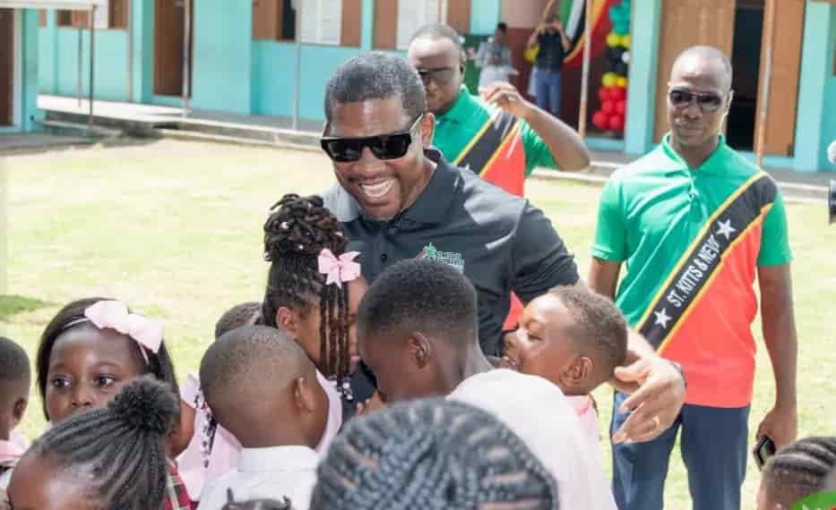 PM Terrance Drew with Children